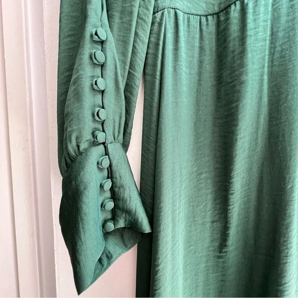 Size Medium ZARA Woman Deep Green Midi Dress - Picture 8 of 9